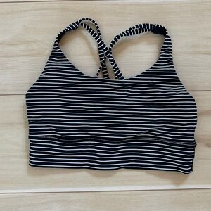 Lululemon Black and White Striped Energy Bra